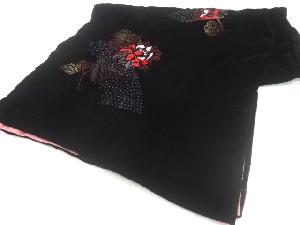 アンティーク　ビロード草花模様刺繍ショール